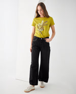 Jean con apliques brillantes para mujer - Negro