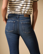 Jean straight de pierna recta tiro medio - Azul