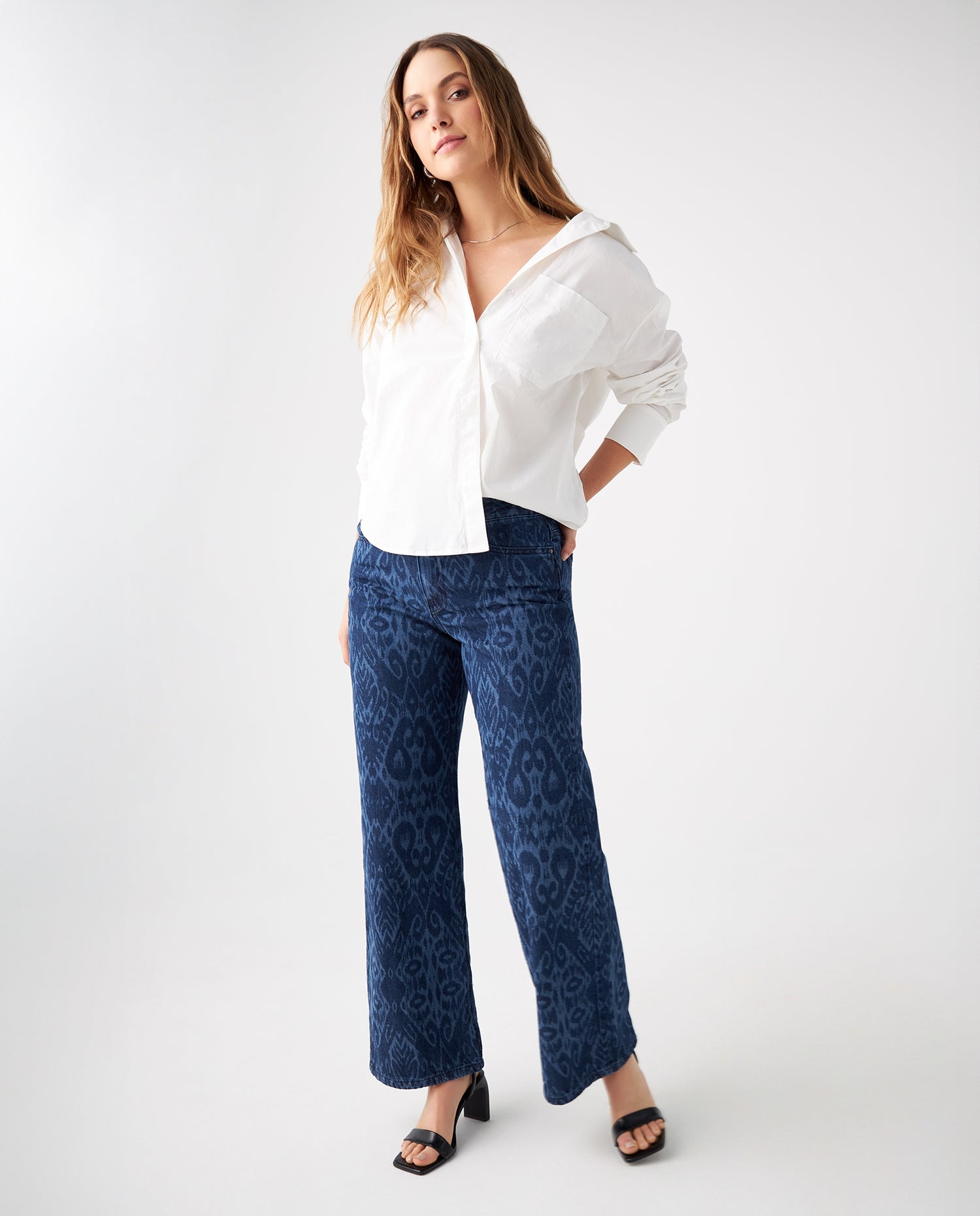 Jean Wide Leg tono oscuro para mujer - Azul