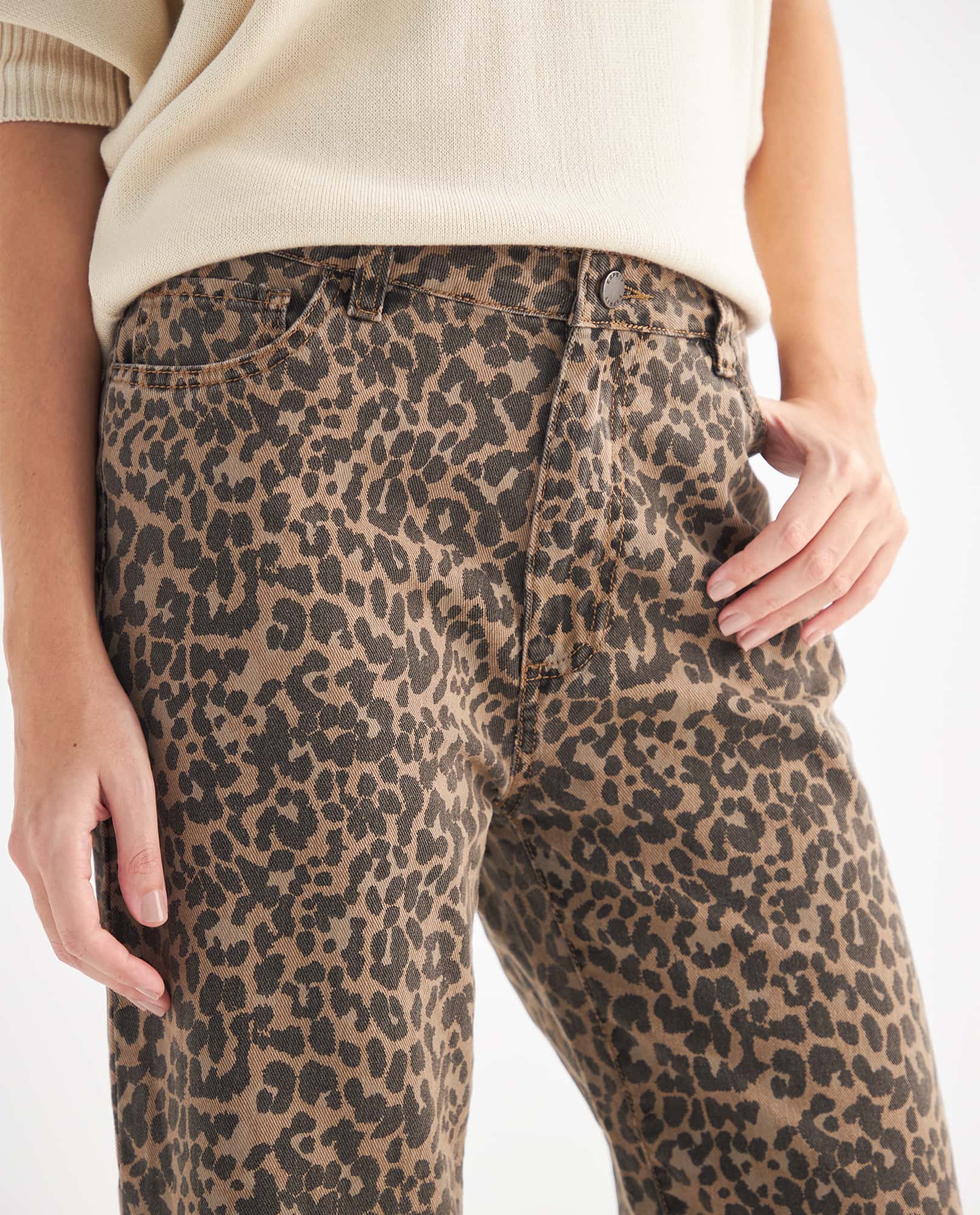 Pantalón en animal print para mujer - Café 34_472F100_CAF161334_5