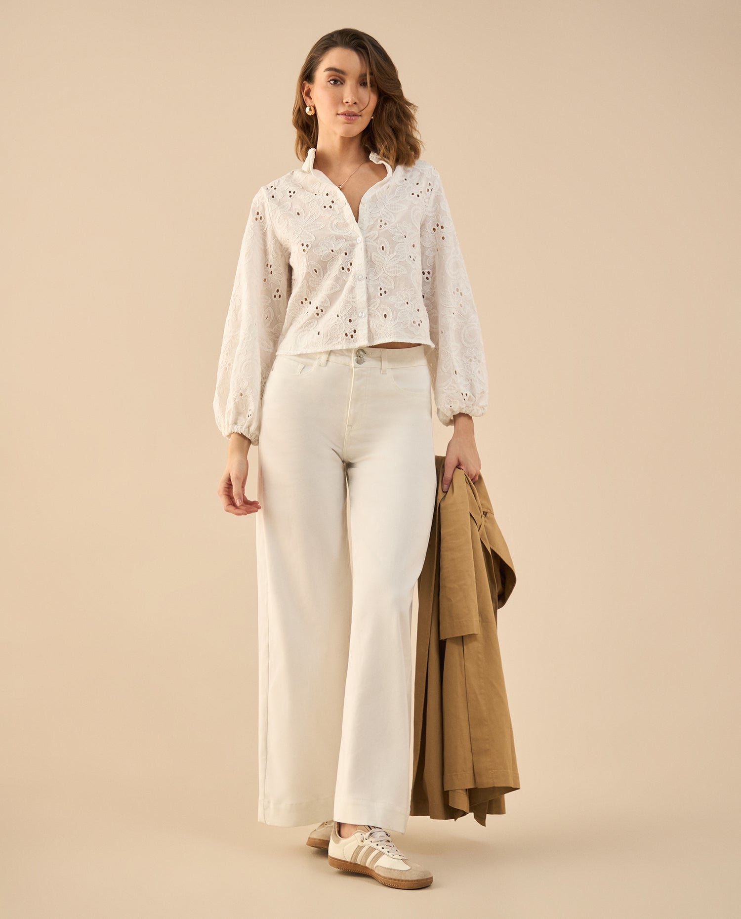 Jean Wide Leg para mujer - Crudo
