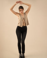 Jean Slim en black denim para mujer - Negro