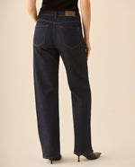 Jean Straight tono oscuro para mujer  - Azul