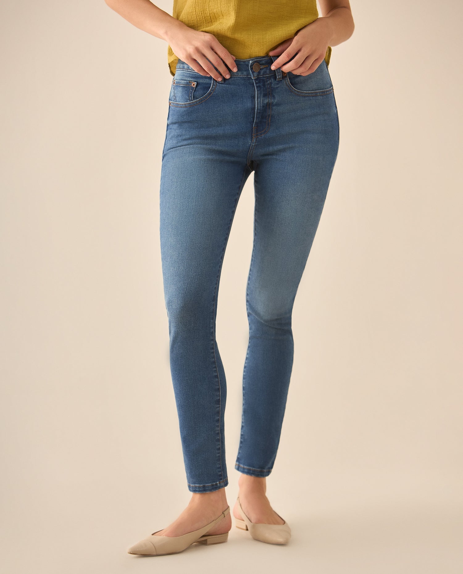 Jean Skinny cinco bolsillos para mujer  - Azul