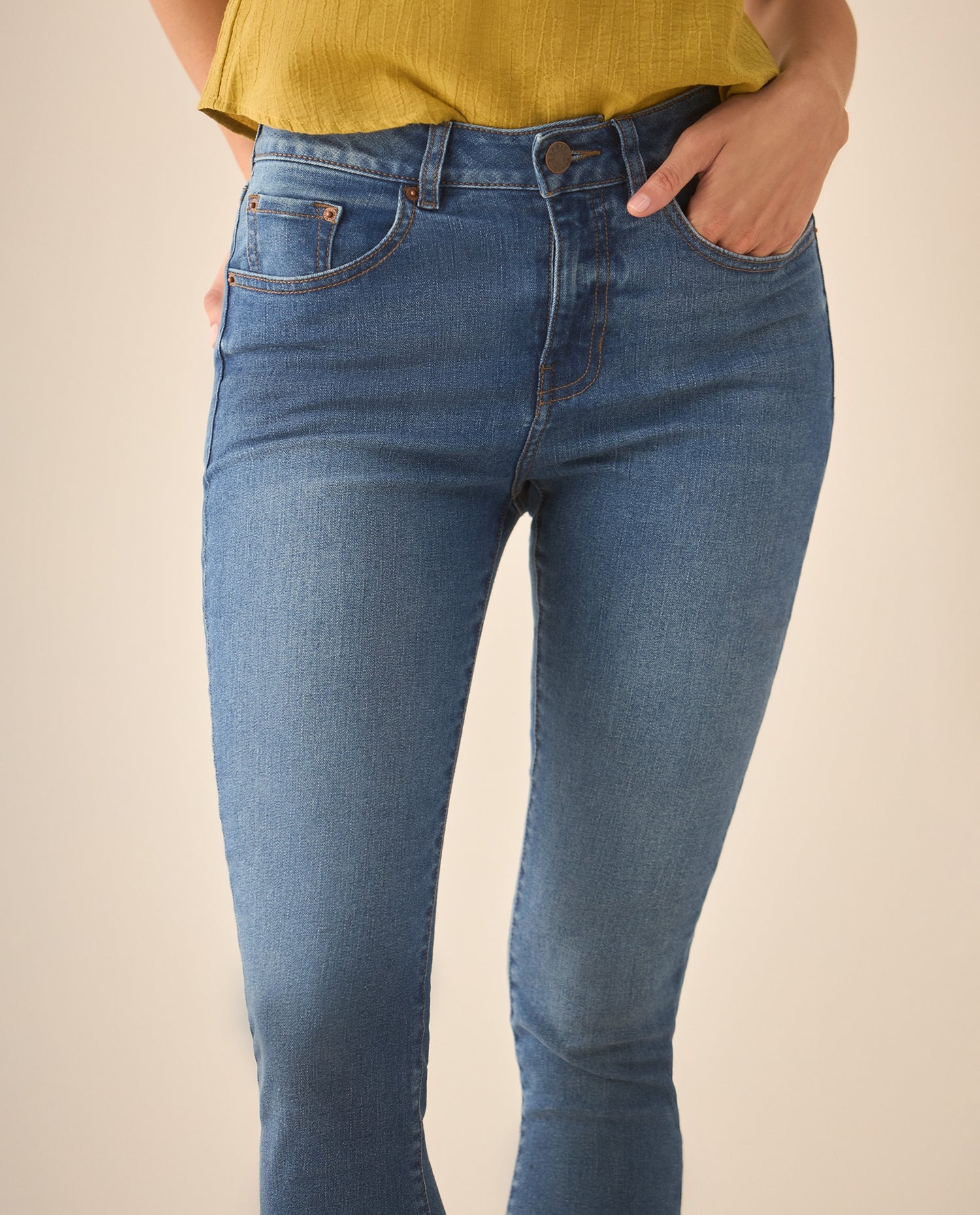Jean Skinny cinco bolsillos para mujer  - Azul
