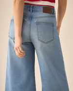 Jean Culotte fit tiro alto para mujer - Azul
