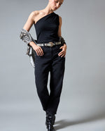 Jean Barrel Relaxed Tobillero - Negro