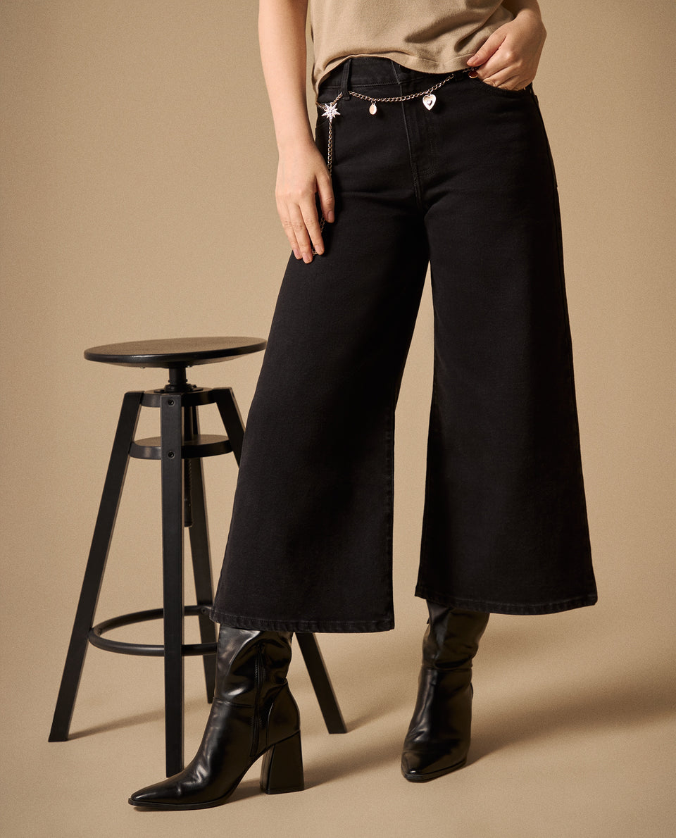 Jean Culotte Negro con Cadena Decorativa - Negro 34_479G010_NEG193909_3