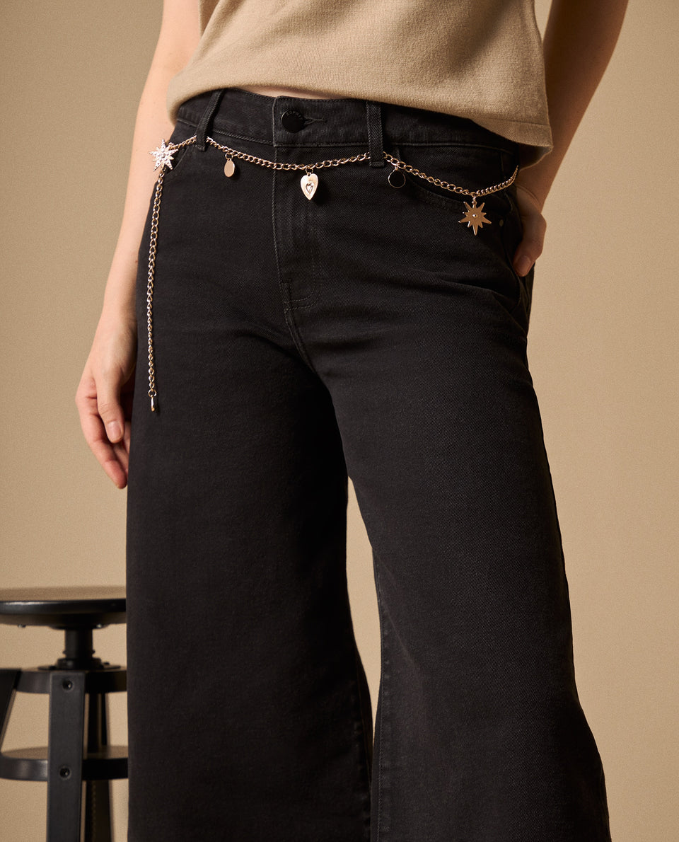 Jean Culotte Negro con Cadena Decorativa - Negro 34_479G010_NEG193909_4