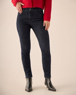 Jean Slim Azul Oscuro Tiro Alto - Azul