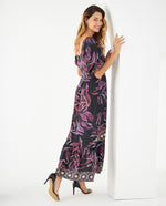 Vestido midi estampado para mujer - Morado