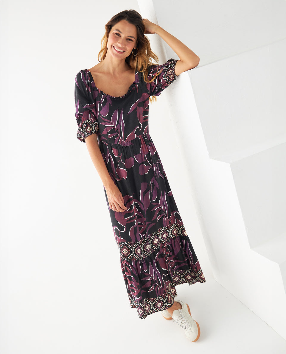 Vestido midi estampado para mujer - Morado 34_491F007_MOR192524_6