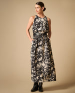 Vestido largo de tiras con silueta fluida - Negro