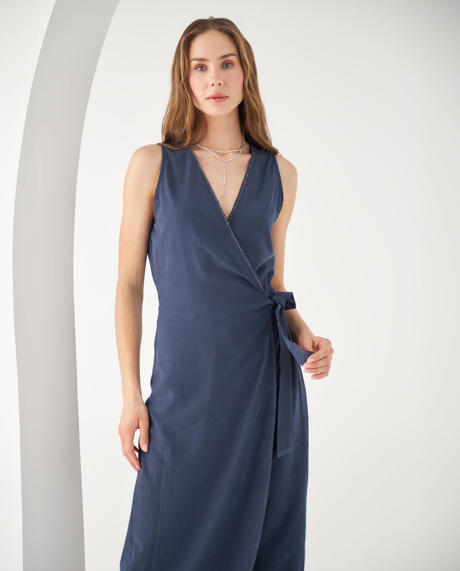 Enterizo de pantalón largo para mujer - Azul