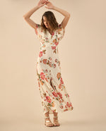 Vestido largo manga corta para mujer - Crudo 34_492G002_CRU114201_0
