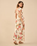 Vestido largo manga corta para mujer - Crudo 34_492G002_CRU114201_4