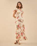 Vestido largo manga corta para mujer - Crudo 34_492G002_CRU114201_7