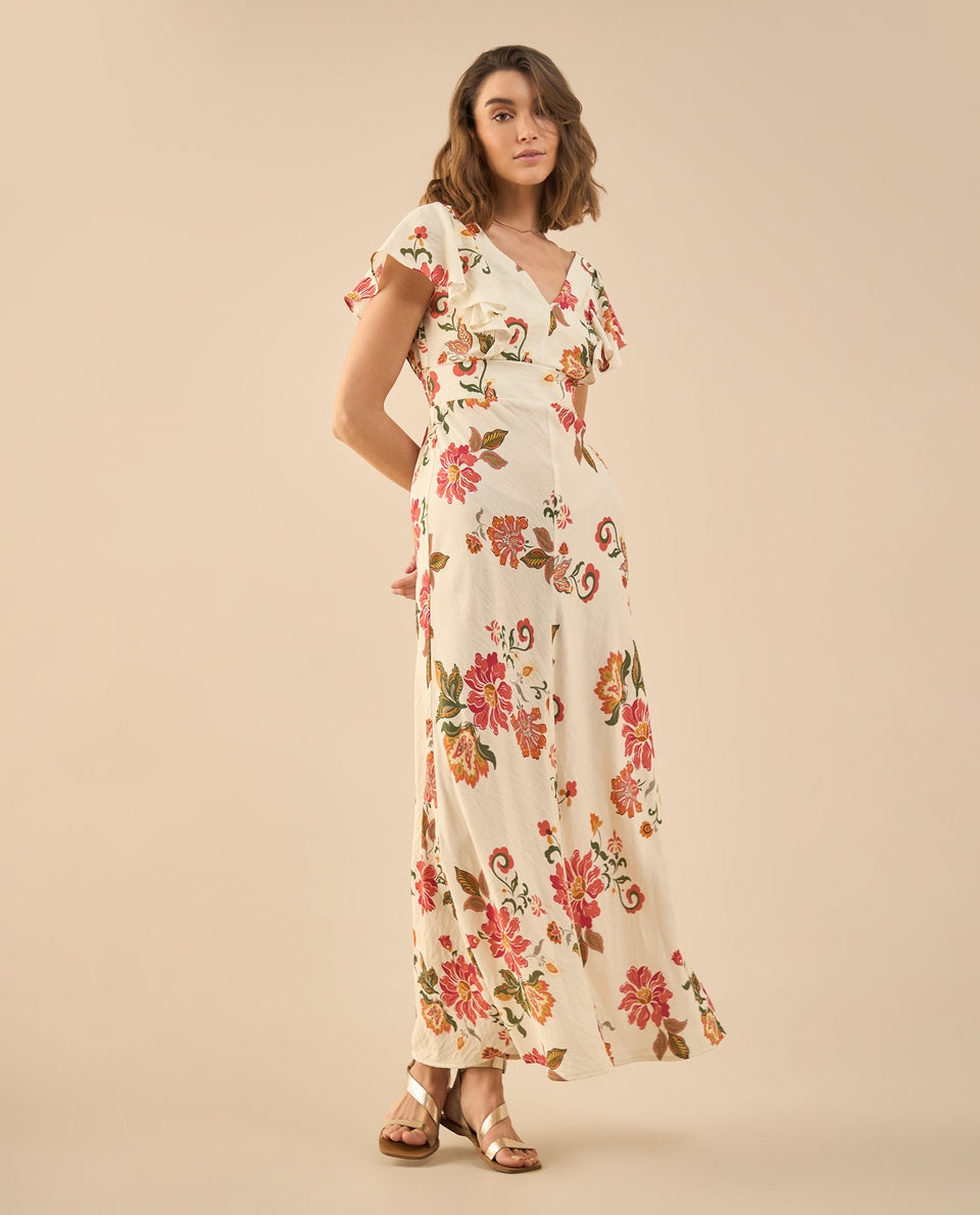 Vestido largo manga corta para mujer - Crudo 34_492G002_CRU114201_7