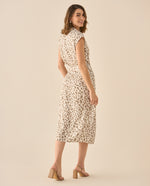 Vestido largo de estampado animal print para mujer  - Beige