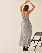 Vestido con estampado de animal print para mujer - Blanco