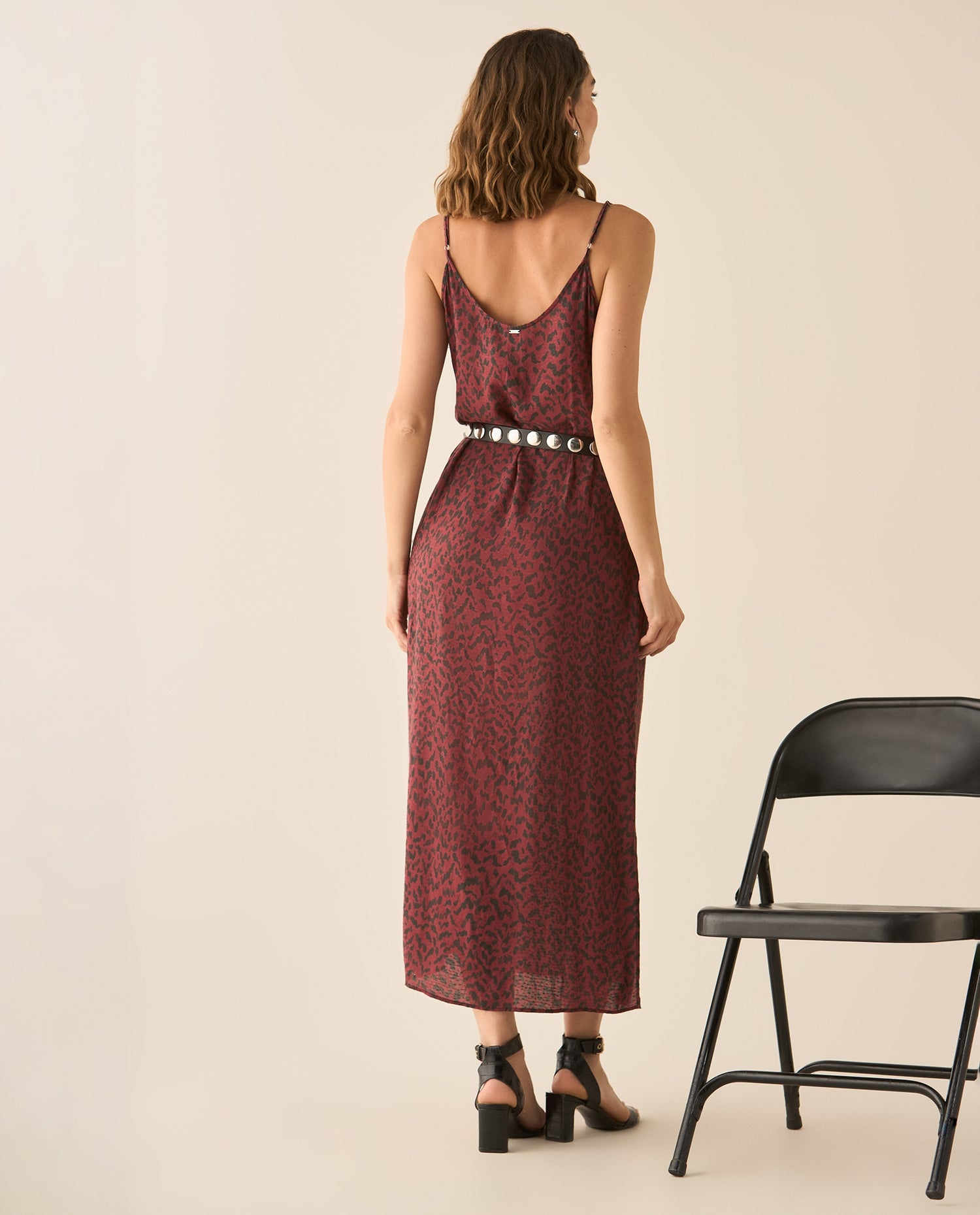 Vestido con estampado de animal print para mujer - Rojo