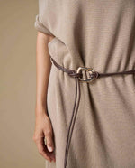 Vestido corte recto con cinturón - Bronce 34_493H202_BRO161213_5