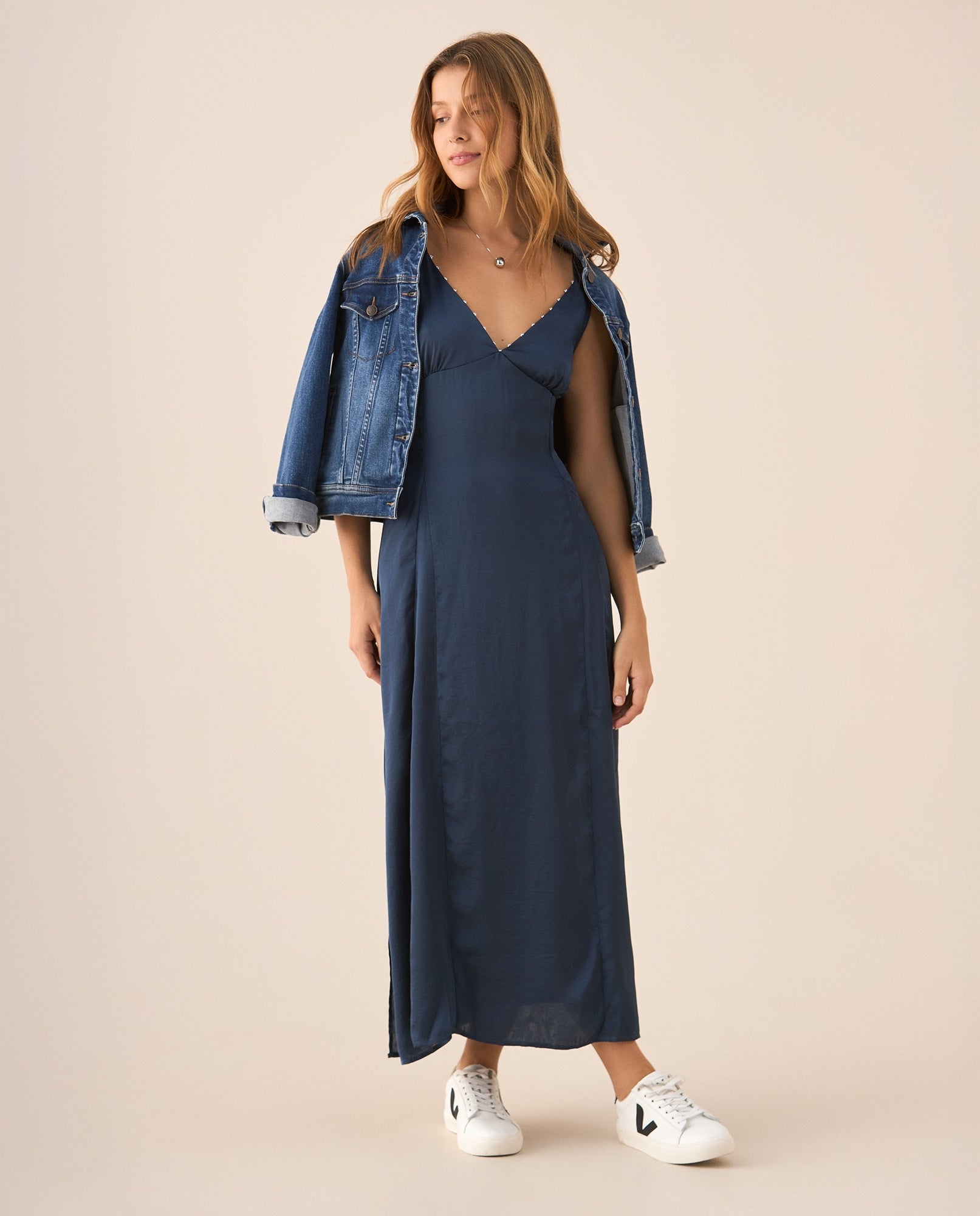 Vestido con escote en V para mujer - Verde 34_499F001_VER194914_0