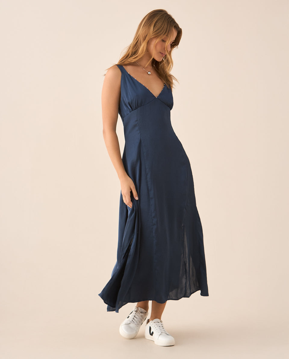 Vestido con escote en V para mujer - Verde 34_499F001_VER194914_6