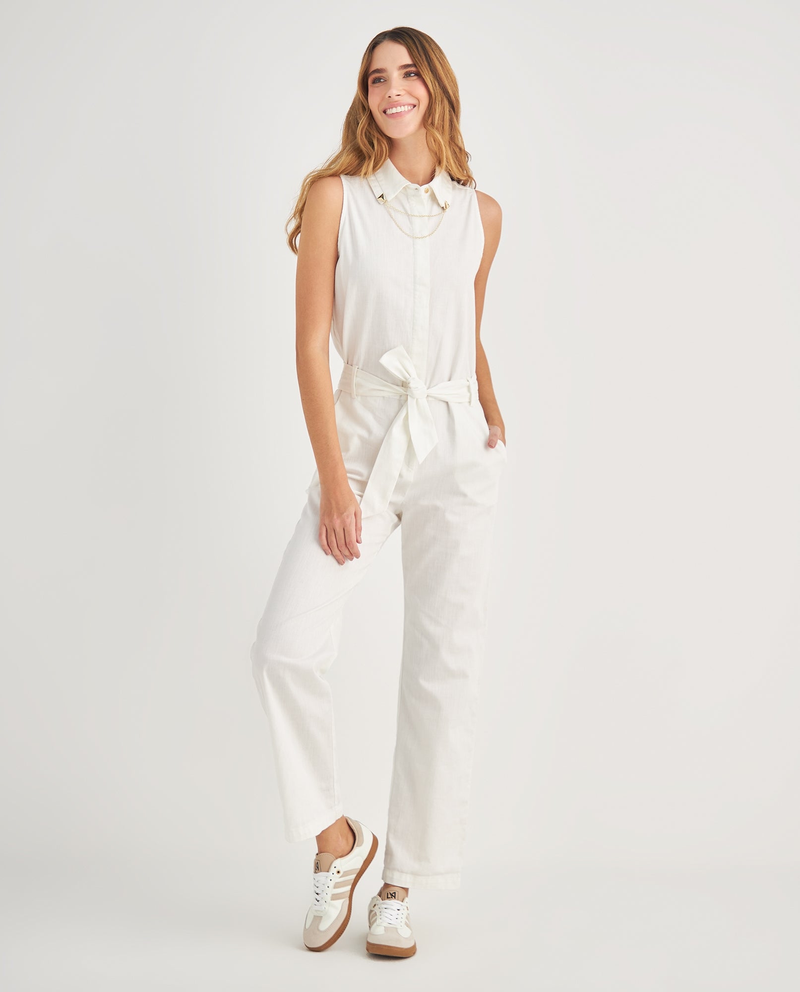 Enterizo manga sisa para mujer - Blanco 34_499F002_BLA114001_0