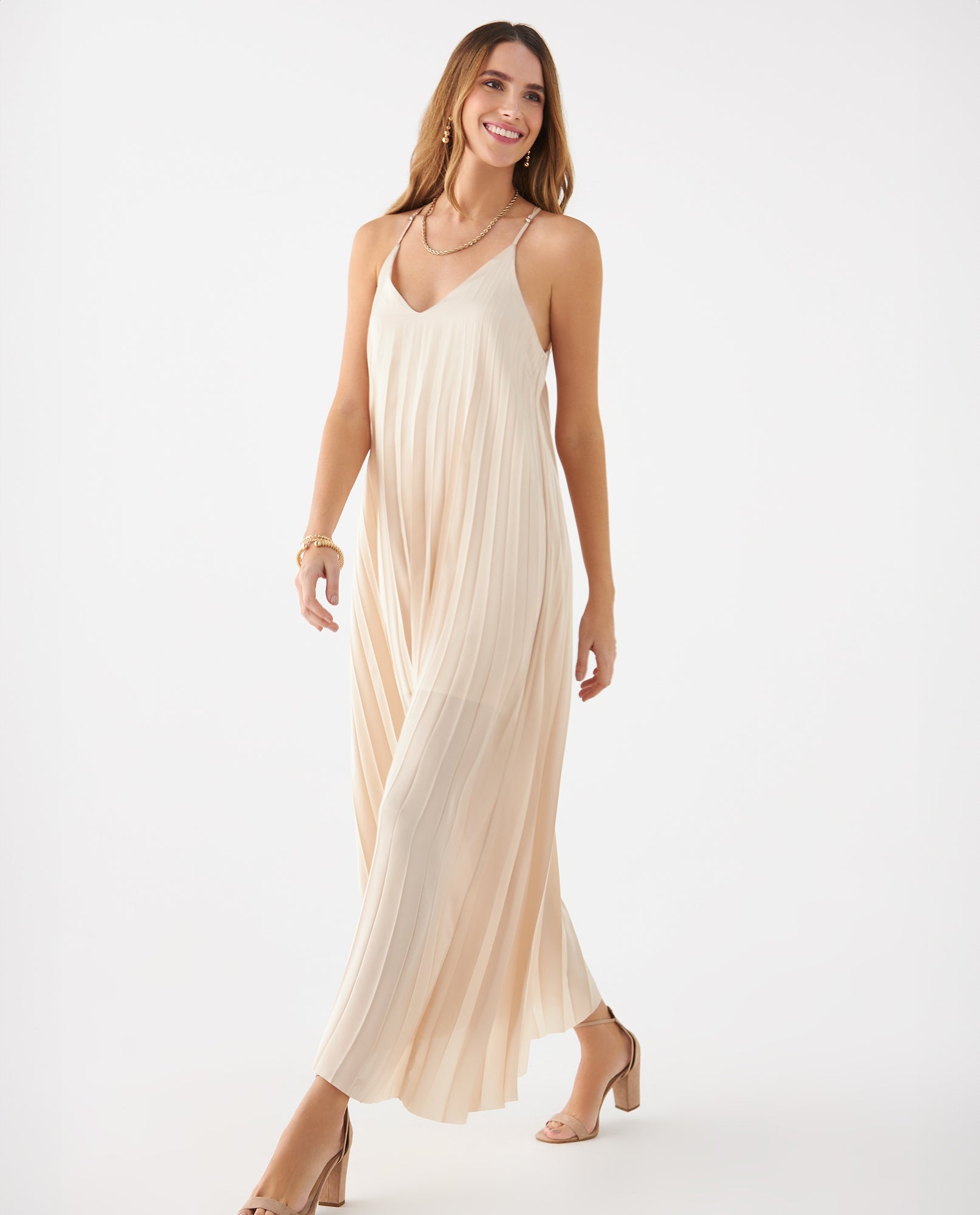 Vestido de tela plisada para mujer - Amarillo 34_499F009_AMA110809_6