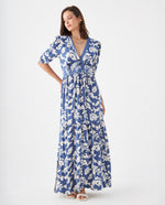 Vestido anudado en escote para mujer - Azul
