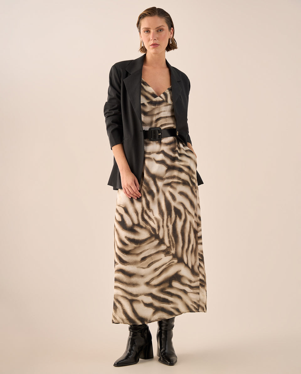 Vestido Midi con Estampado Animal Sofisticado - Gris 34_499G008_GRI170205_7