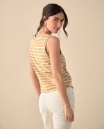 Camiseta manga sisa para mujer - Beige