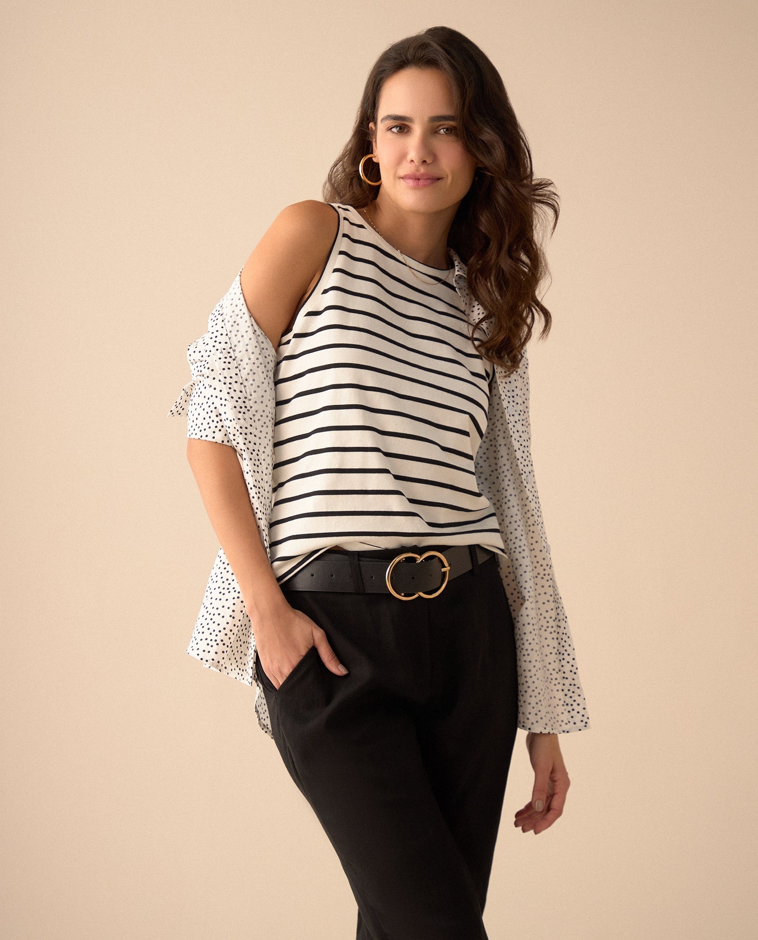 Camiseta manga sisa para mujer - Crudo