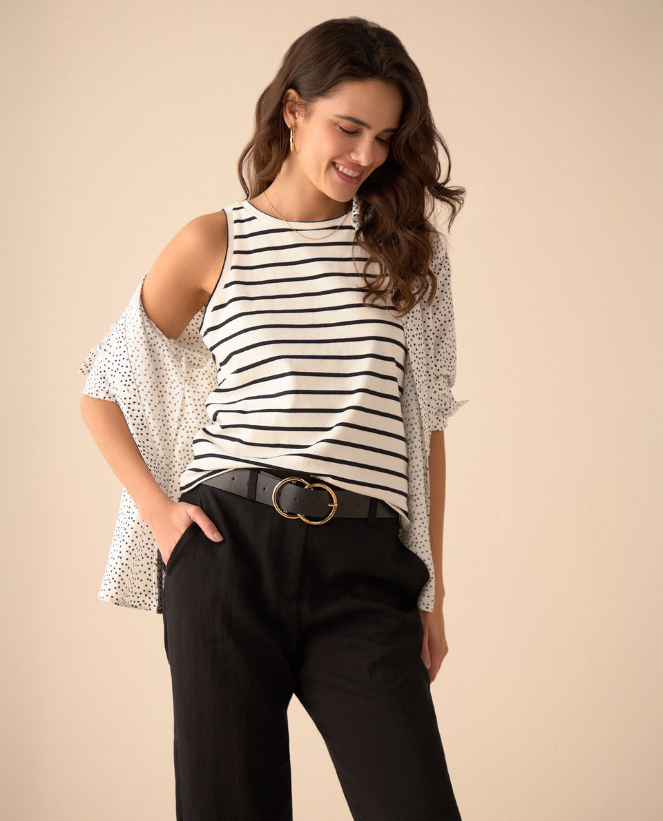 Camiseta manga sisa para mujer - Crudo 34_601G000_CRU110602_3