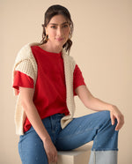 Camiseta con textura para mujer - Rojo