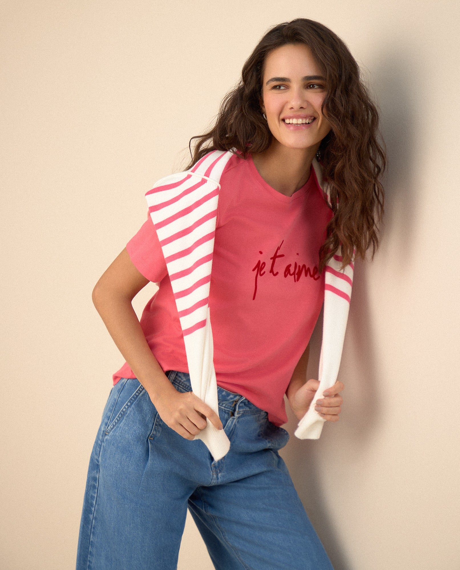 Camiseta con textura para mujer - Rosa 34_601G004_ROS171930_0
