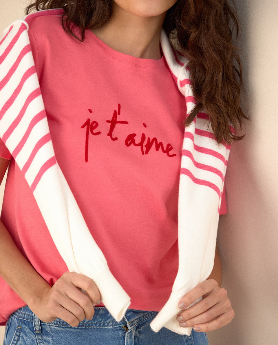 Camiseta con textura para mujer - Rosa 34_601G004_ROS171930_3