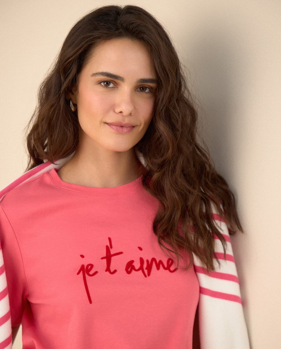 Camiseta con textura para mujer - Rosa 34_601G004_ROS171930_5