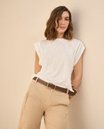 Camiseta manga sisa para mujer - Crudo 34_601G025_CRU110602_0