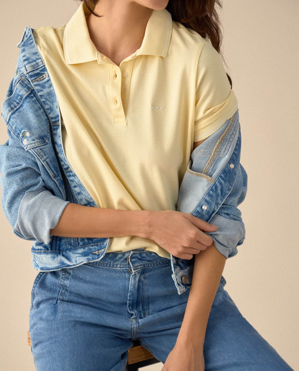 Camiseta polo con mini print - Amarillo 34_601G100_AMA120712_3