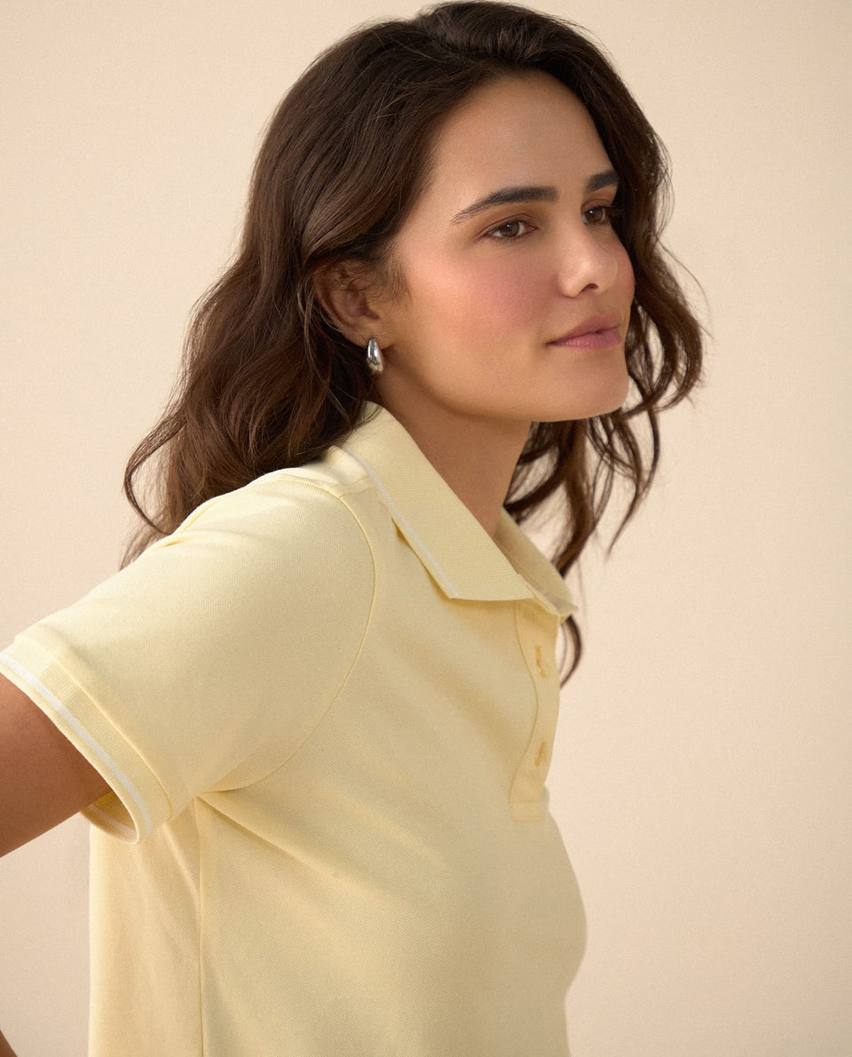 Camiseta polo con mini print - Amarillo 34_601G100_AMA120712_5