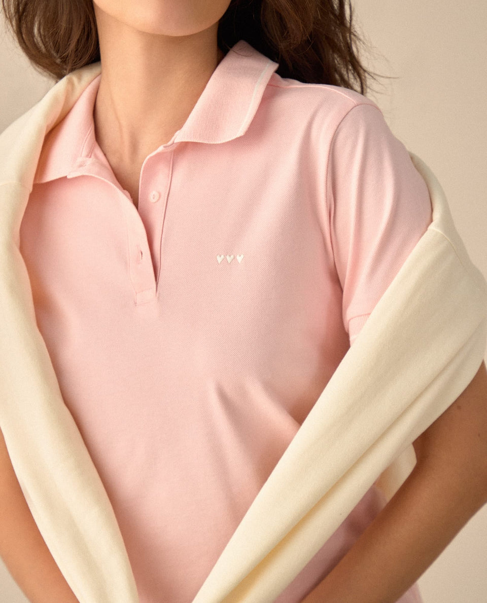 Camiseta polo con mini print - Rosa 34_601G100_ROS152213_3
