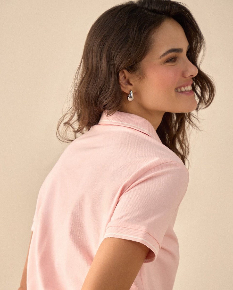 Camiseta polo con mini print - Rosa 34_601G100_ROS152213_5