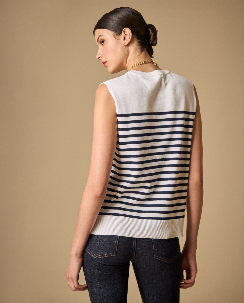 Camiseta bordada manga corta cuello redondo - Crudo 34_601H205_CRU144500_4