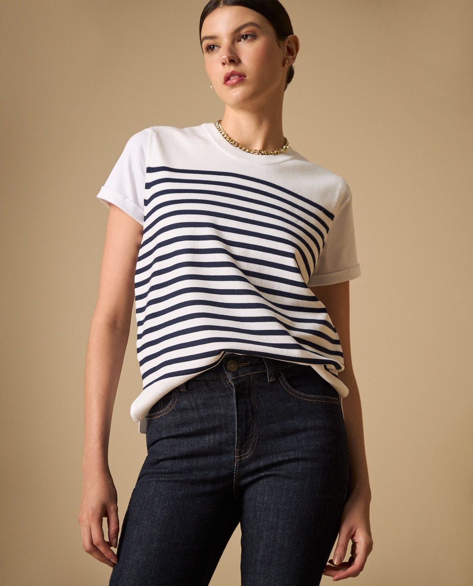 Camiseta bordada manga corta cuello redondo - Crudo 34_601H205_CRU144500_6