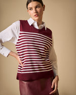Camiseta bordada manga corta cuello redondo - Rojo