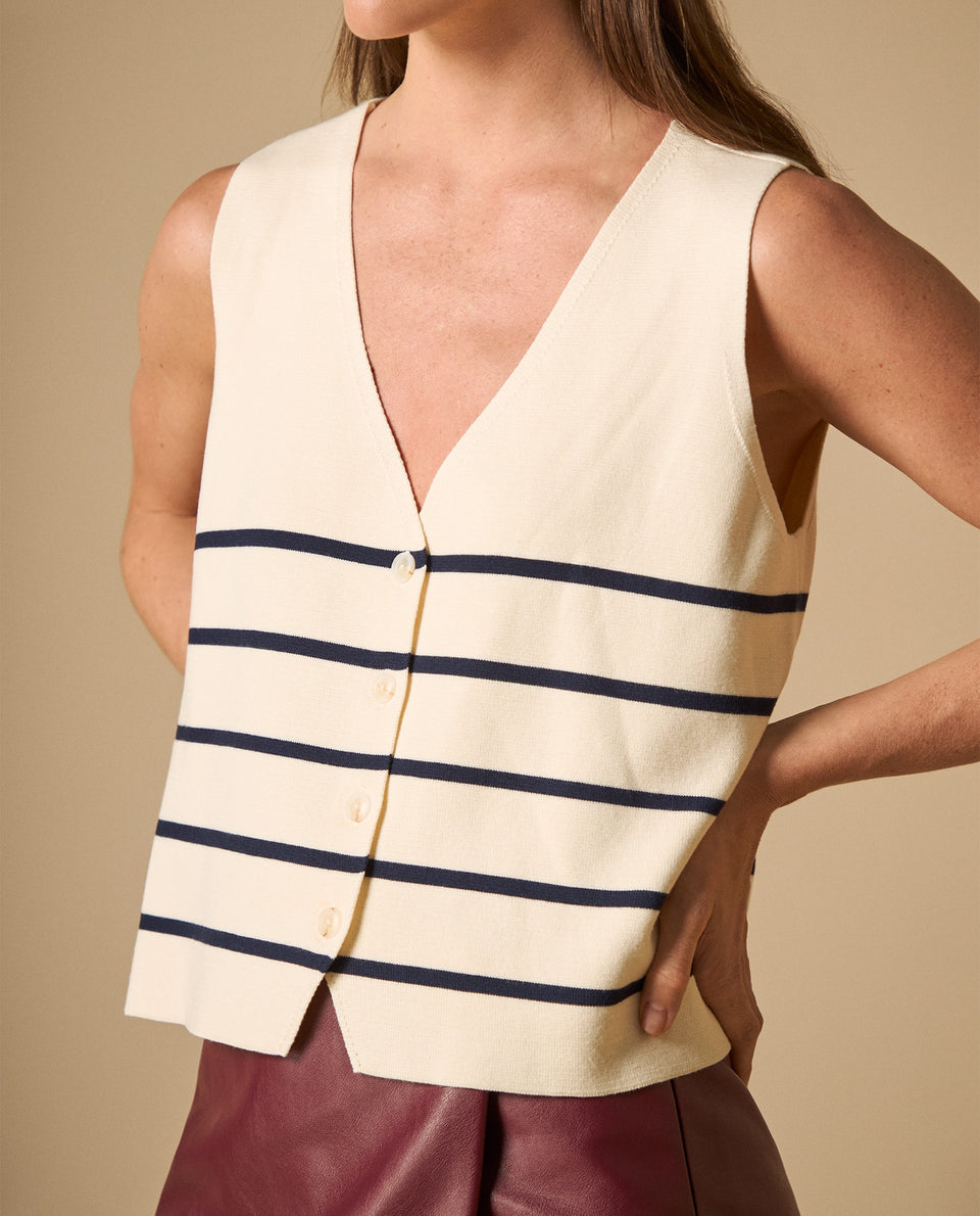 Camiseta larga bordada de manga corta con escote redondo - Crudo 34_601H206_CRU144500_4