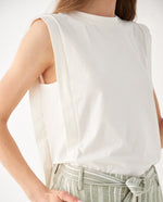 Camiseta manga sisa para mujer - Crudo