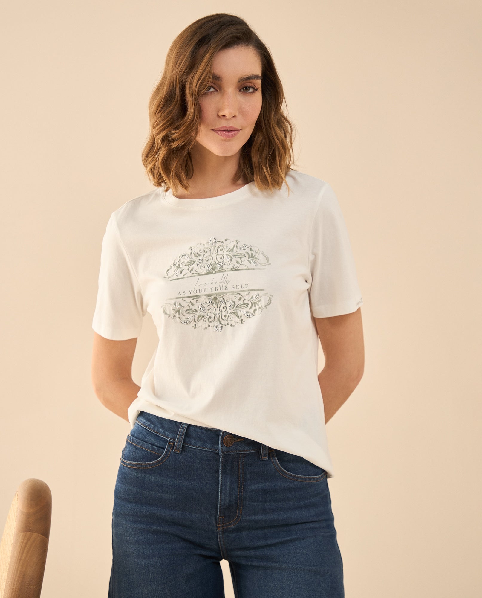 Camiseta estampada con apliques para mujer - Blanco 34_602G002_BLA114202_3